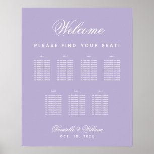 Lavender 7 Tables Purple Wedding Seating Chart