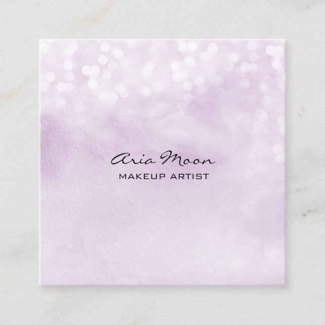 Lavender Abstract Square Business Card (Front)