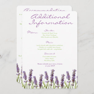 Lavender Additional Information Card