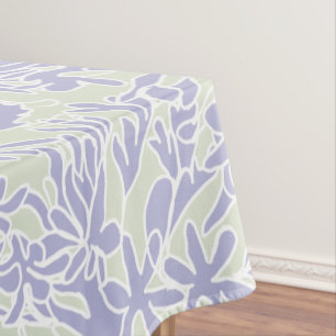 Lavender Agapanthus Flower Sage Green Tablecloth