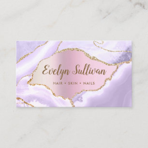 Lavender Agate Faux Pearlescent Foil business card