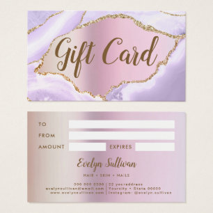 Lavender Agate Faux Pearlescent Foil Gift Card