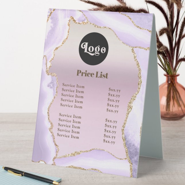 Lavender Agate Faux Pearlescent Foil Price List (In SItu (Table))