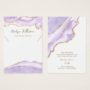 lavender agate necklace display card