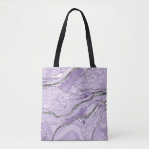 Lavender Agate Silver Glitter Glam #1  Tote Bag