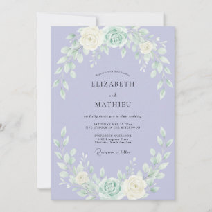 Lavender Airy Rose Wedding Invitation