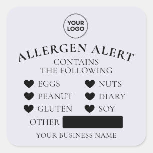 Lavender Allergy Alert Bakery Cake Food Sticker