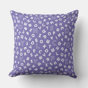 Lavender Alphabet Letter Animal Throw Pillow