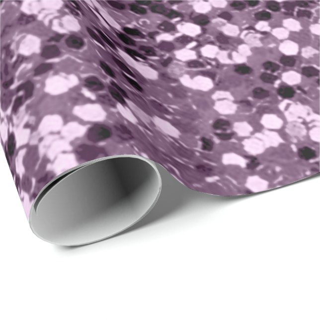 Lavender Amethyst Purple Glitter  Wedding Bridal Wrapping Paper (Roll Corner)