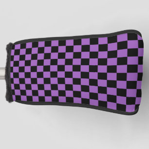 Lavender and Black Checkered Pattern   Golf Head Cover