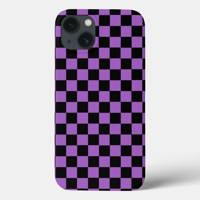 Lavender and Black Chequered Pattern   Case-Mate iPhone Case (Back)