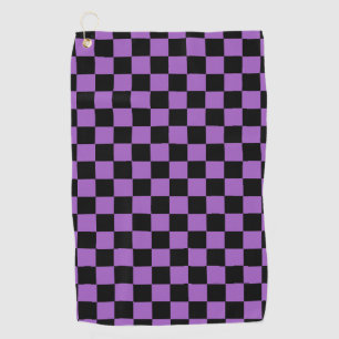Lavender and Black Chequered Pattern Golf Towel