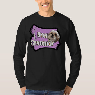 Lavender And Black Dog Groomer Graphic With Shih T T-Shirt