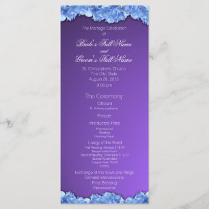 Lavender and Blue Hydrangeas Wedding Program Programme