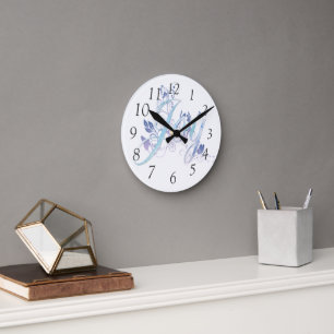 Lavender and Blue Joy Round Clock