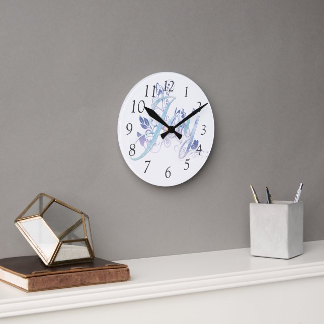 Lavender and Blue Joy Round Clock (Office)