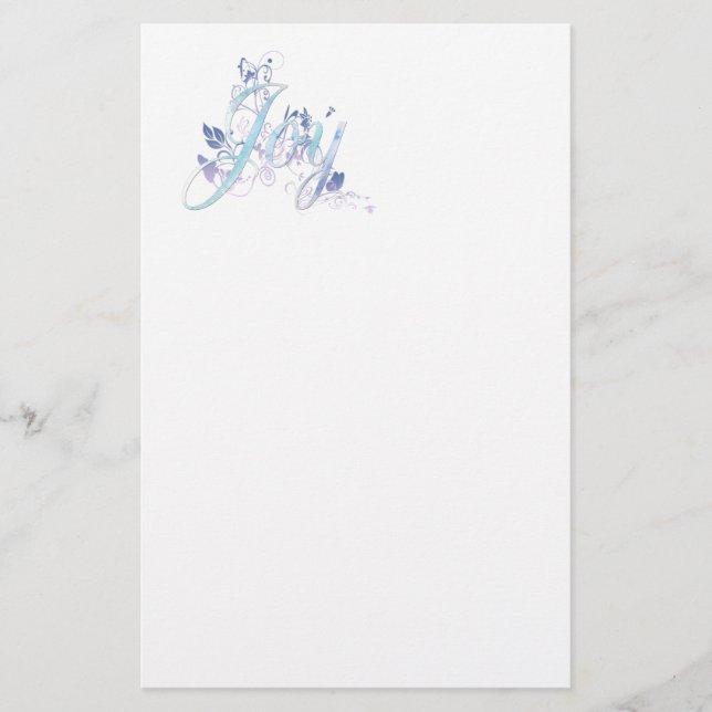 Lavender and Blue Joy Stationery (Front)