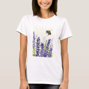 Lavender and bumblebee Purple flowers  T-Shirt