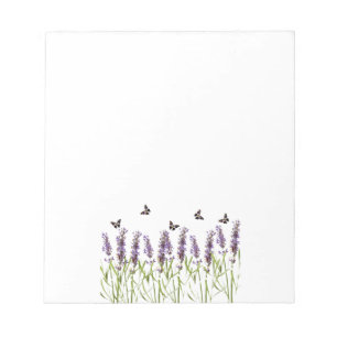 Lavender and butterflies notepad