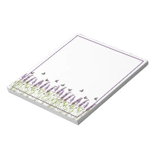 Lavender and butterflies notepad