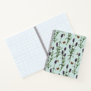 Lavender and butterflies on sea glass notebook