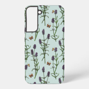 Lavender and butterflies on sea glass samsung galaxy case