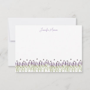 Lavender and butterflies personalised card