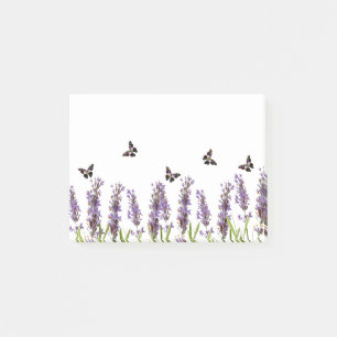 lavender and butterflies post-it notes