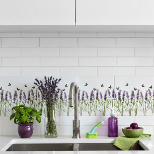 Lavender and butterflies tile