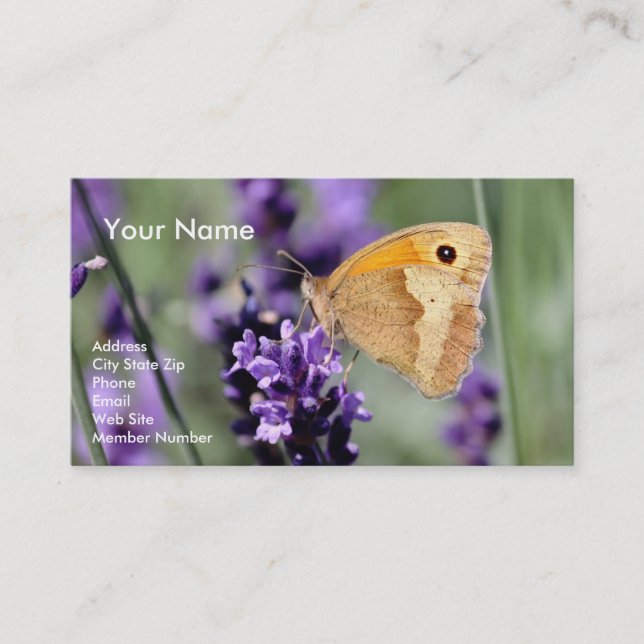 Lavender and Butterfly Business Card (Front)