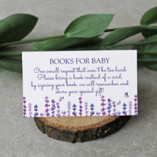 Lavender and Butterfly Watercolor Book Request  Enclosure Card