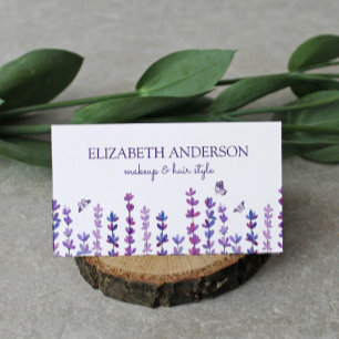 Lavender and Butterfly Watercolor  Business Card