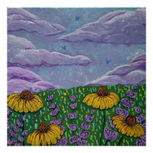 Lavender and Daisies Poster