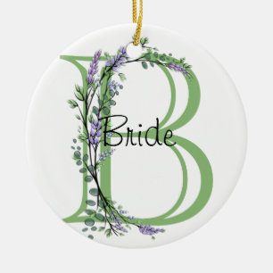 Lavender and Eucalyptus Bride Ceramic Tree Decoration