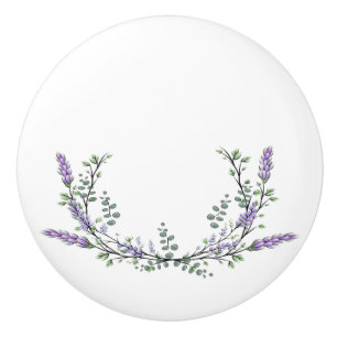Lavender and Eucalyptus Ceramic Knob
