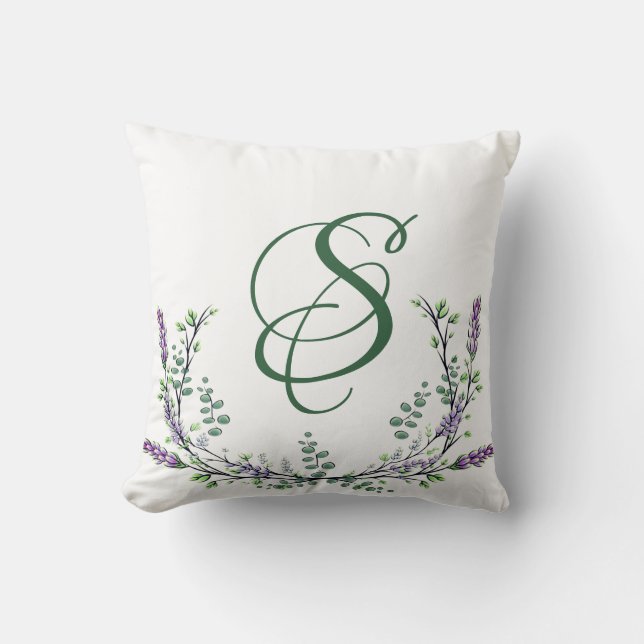 Lavender and Eucalyptus Cushion (Front)