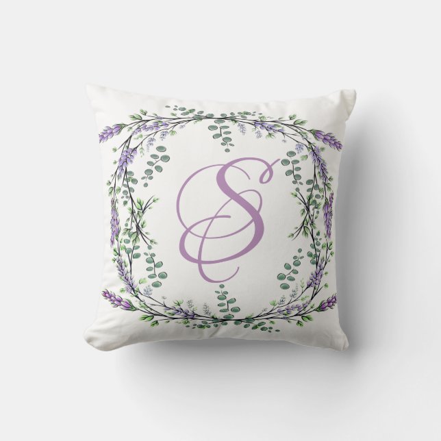 Lavender and Eucalyptus Cushion (Front)