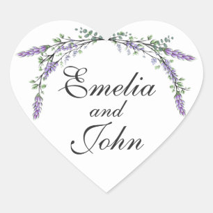 Lavender and Eucalyptus Heart Sticker