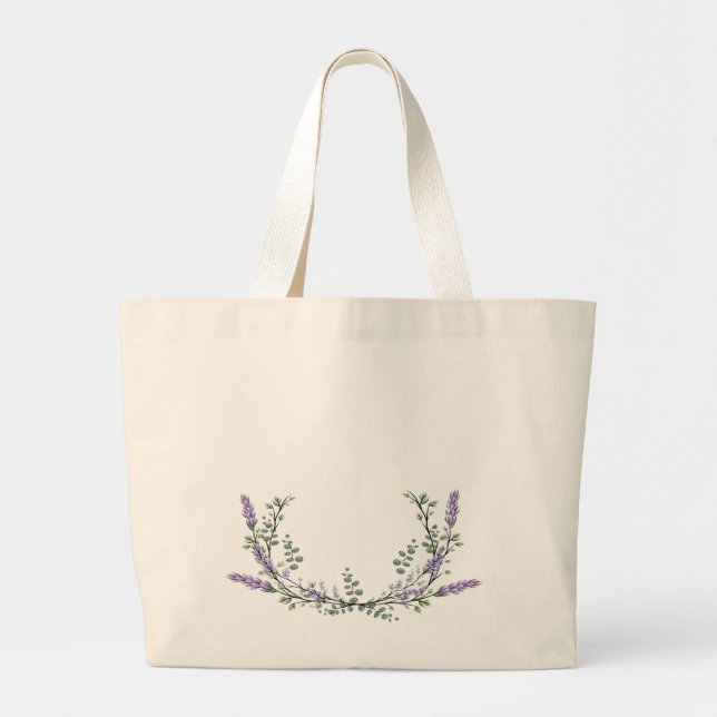 Lavender and Eucalyptus Large Tote Bag (Front)
