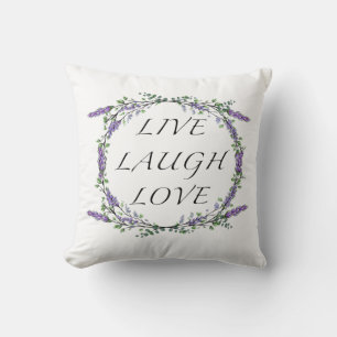 Lavender and Eucalyptus Live Laugh Love Cushion