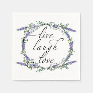 Lavender and Eucalyptus Live Laugh Love Napkin
