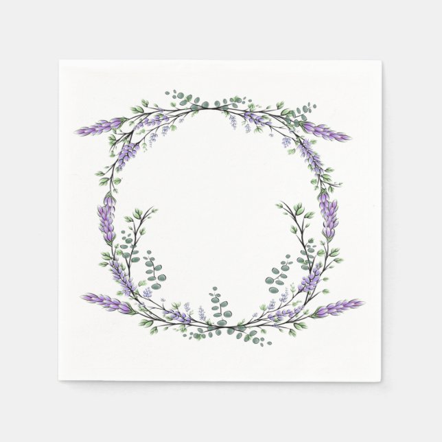 Lavender and Eucalyptus Napkin (Front)