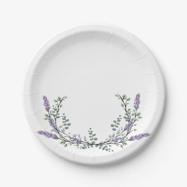 Lavender and Eucalyptus Paper Plate (Front)