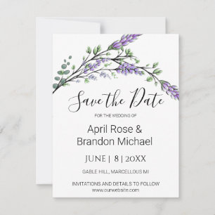 Lavender  and Eucalyptus Save The Date