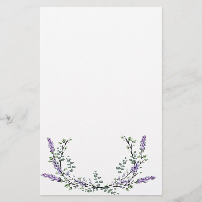 Lavender and Eucalyptus Stationery (Front)