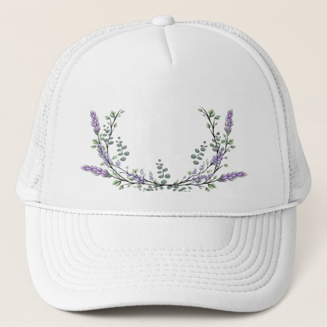 Lavender and Eucalyptus Trucker Hat (Front)