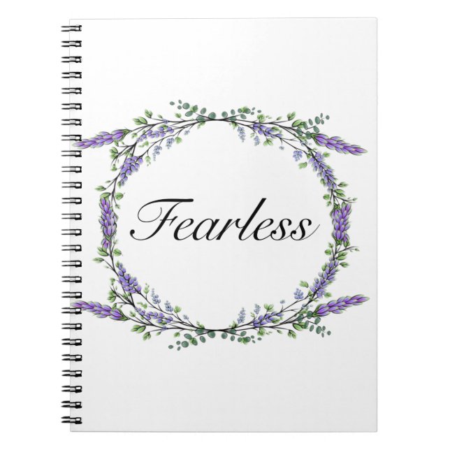 Lavender and Eucalyptus, watercolor,  Fearless Notebook (Front)