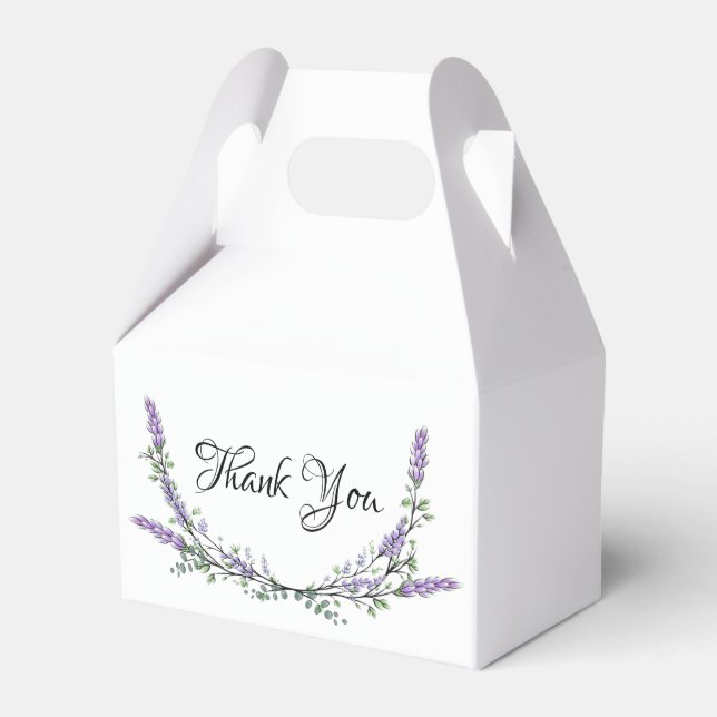 Lavender and Eucalyptus Watercolor Painting  Favou Favour Box (Front Side)