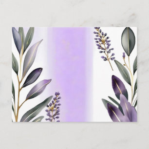 Lavender and Eucalyptus Watercolor Postcard