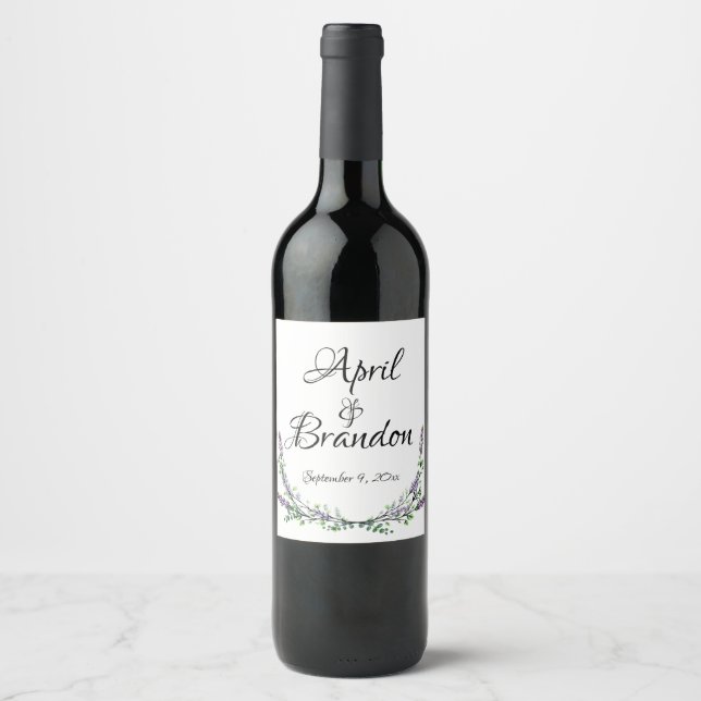 Lavender and Eucalyptus Wine Label (Front)